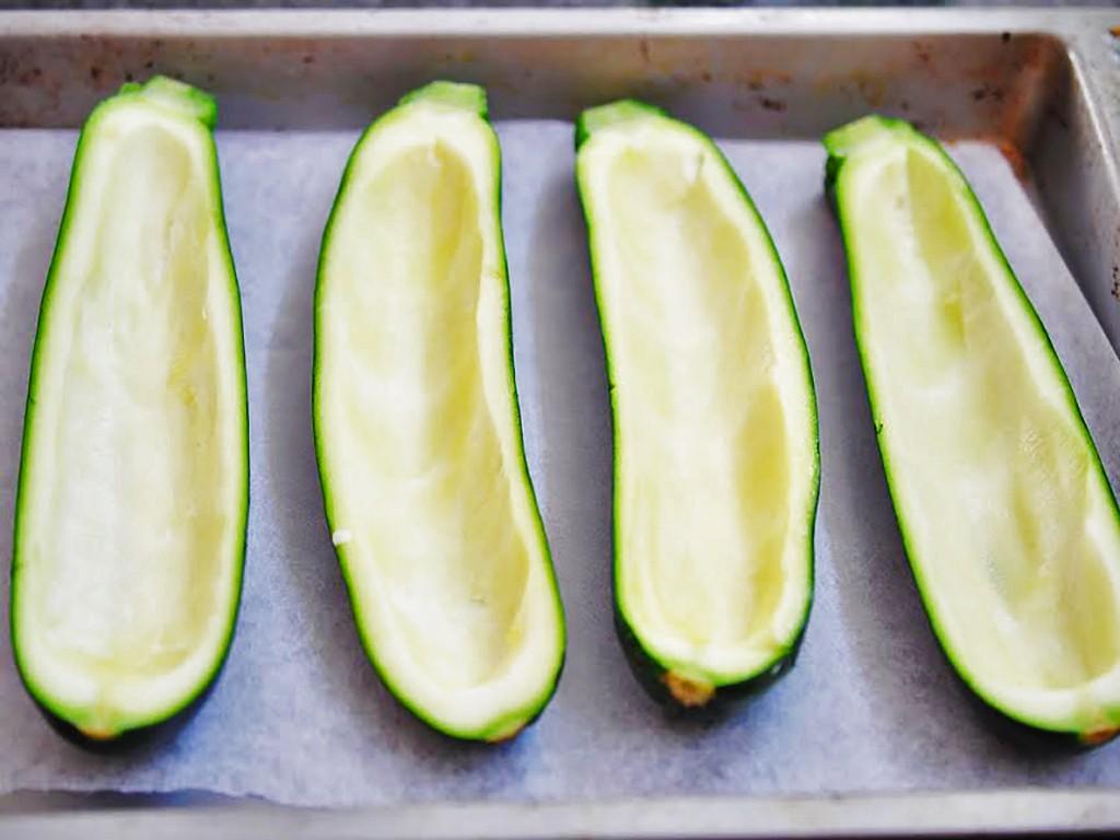 hollowed out zuccini boats