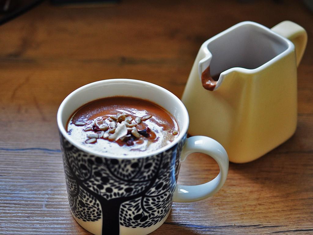 mug of nut butter hot chocolate