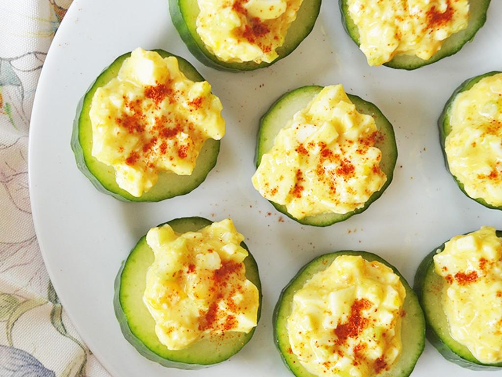 egg and cucumber baby bites