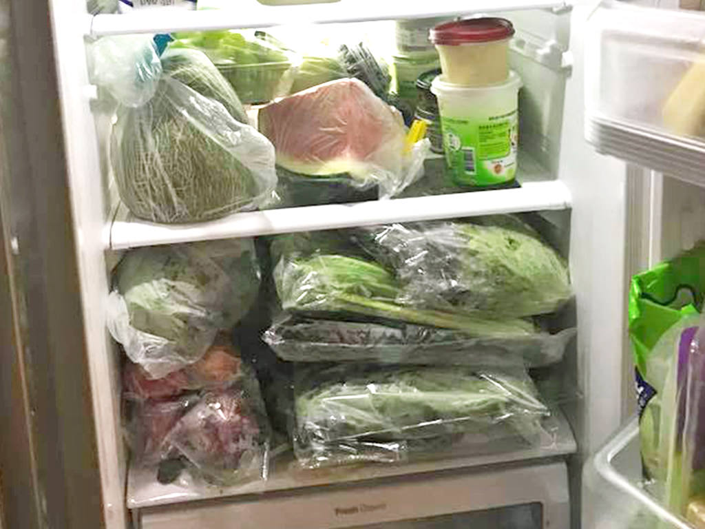 fridge full of veggies