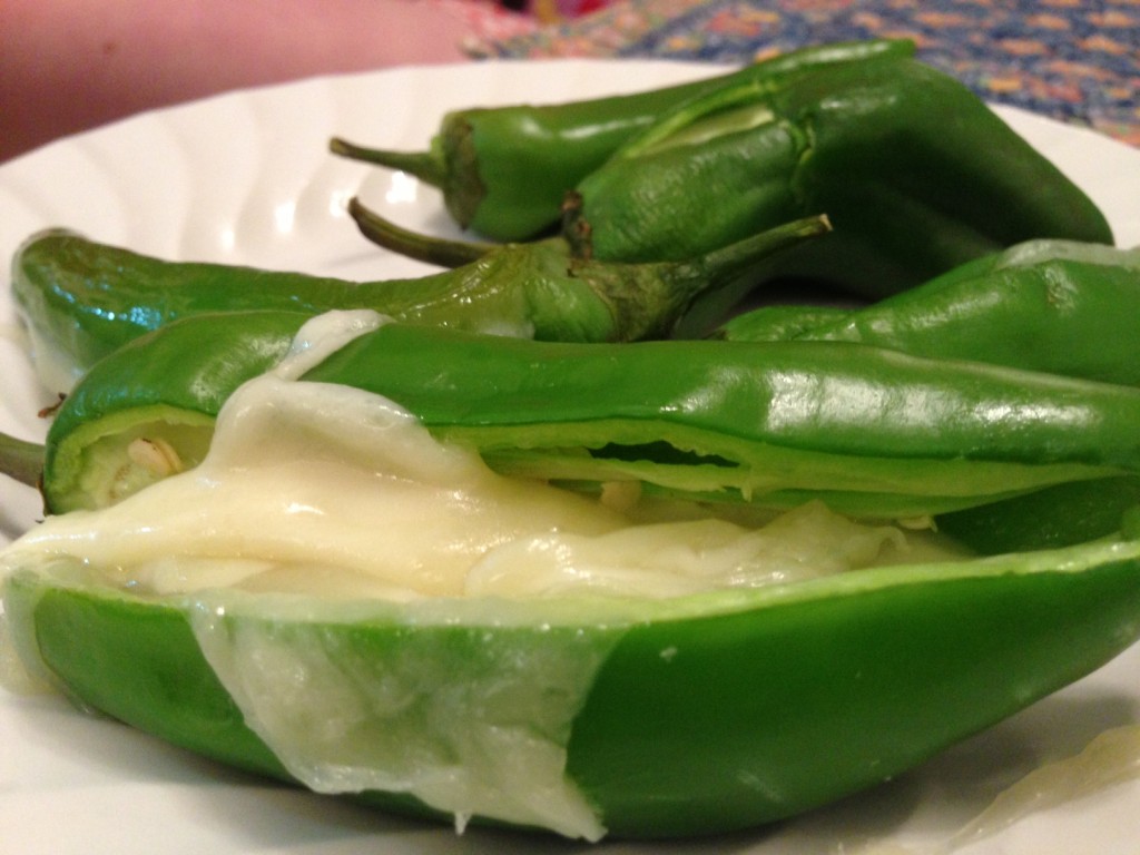 roasted green chilli poppers with sheep pecorino