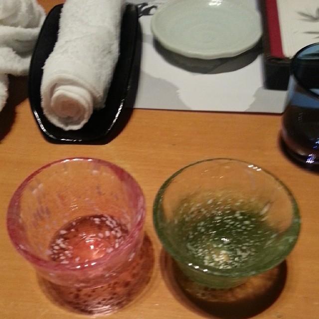 @greenqueenhk sake cups!! #welovesake #sushikuu