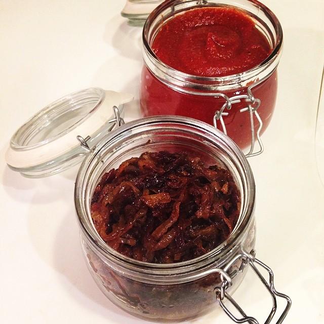 Homemade ketchup and onion jam for epic burgers tonight!! #foodporn #homemadeisbest #gqloves