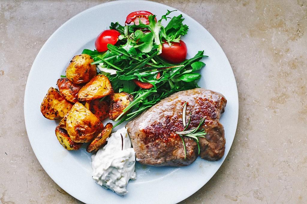 grassfed steak dinner