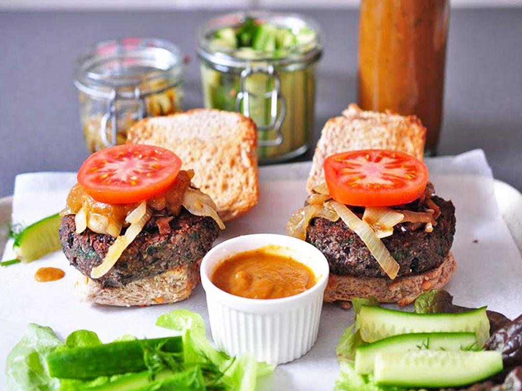 The ULTIMATE Veggie Burger Recipe With Homemade Ketchup Pickled Cukes The ULTIMATE Veggie Burger Recipe With Homemade Ketchup Pickled Cukes