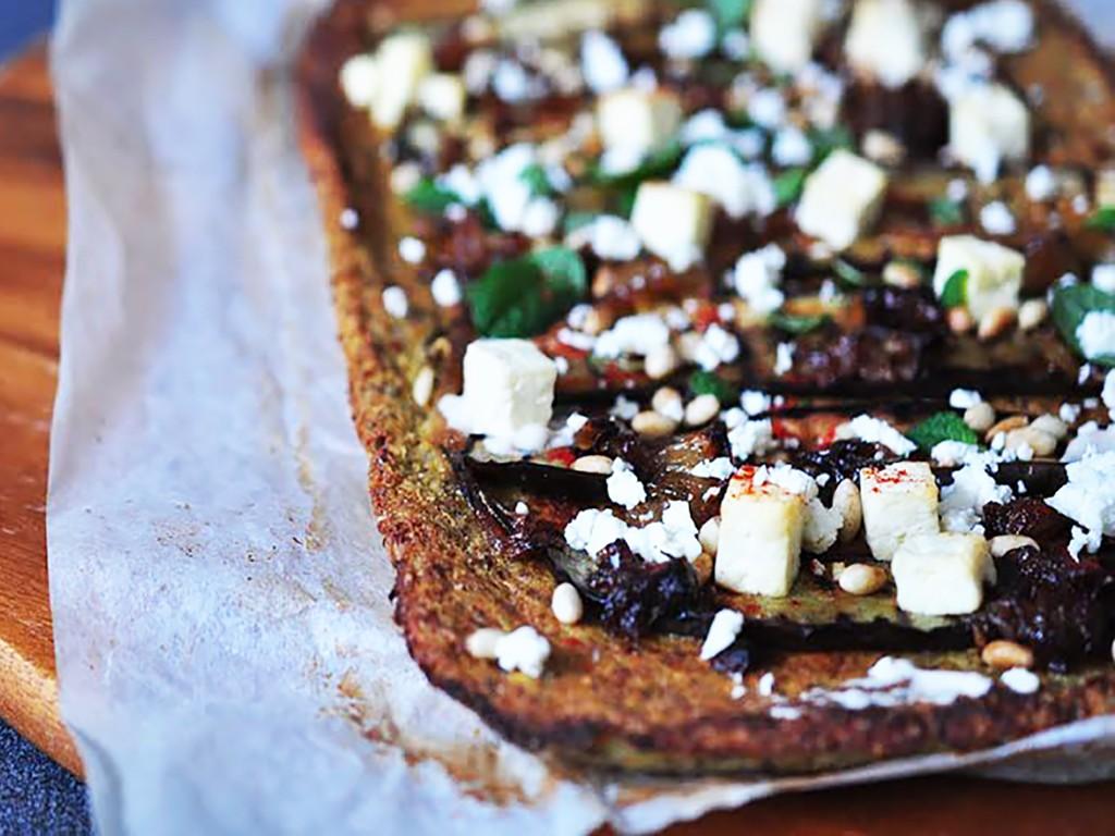 caulflower pizza before baking