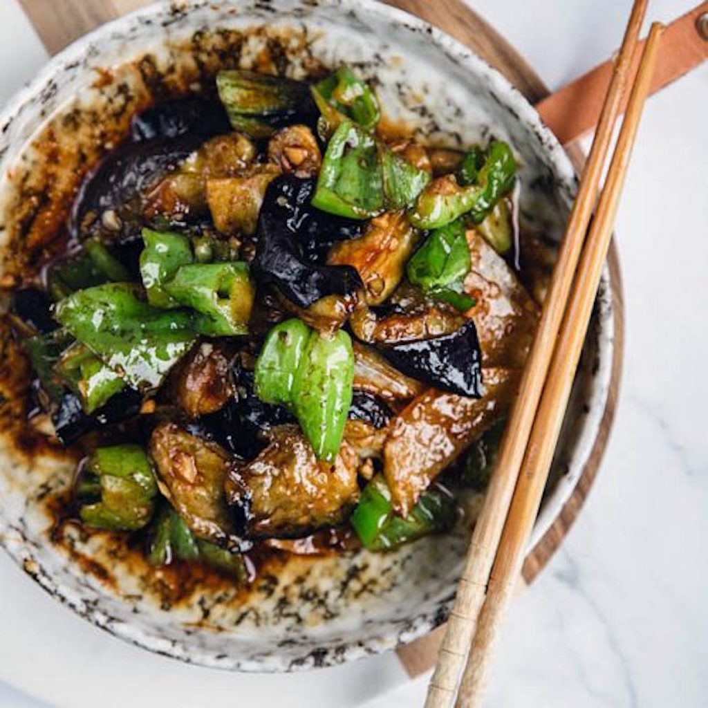 PeppersEggplantPotatoStirFryChinaSichuanFood Green Queen