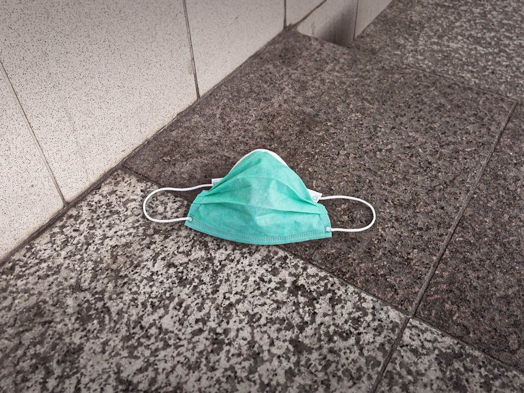 face mask discarded