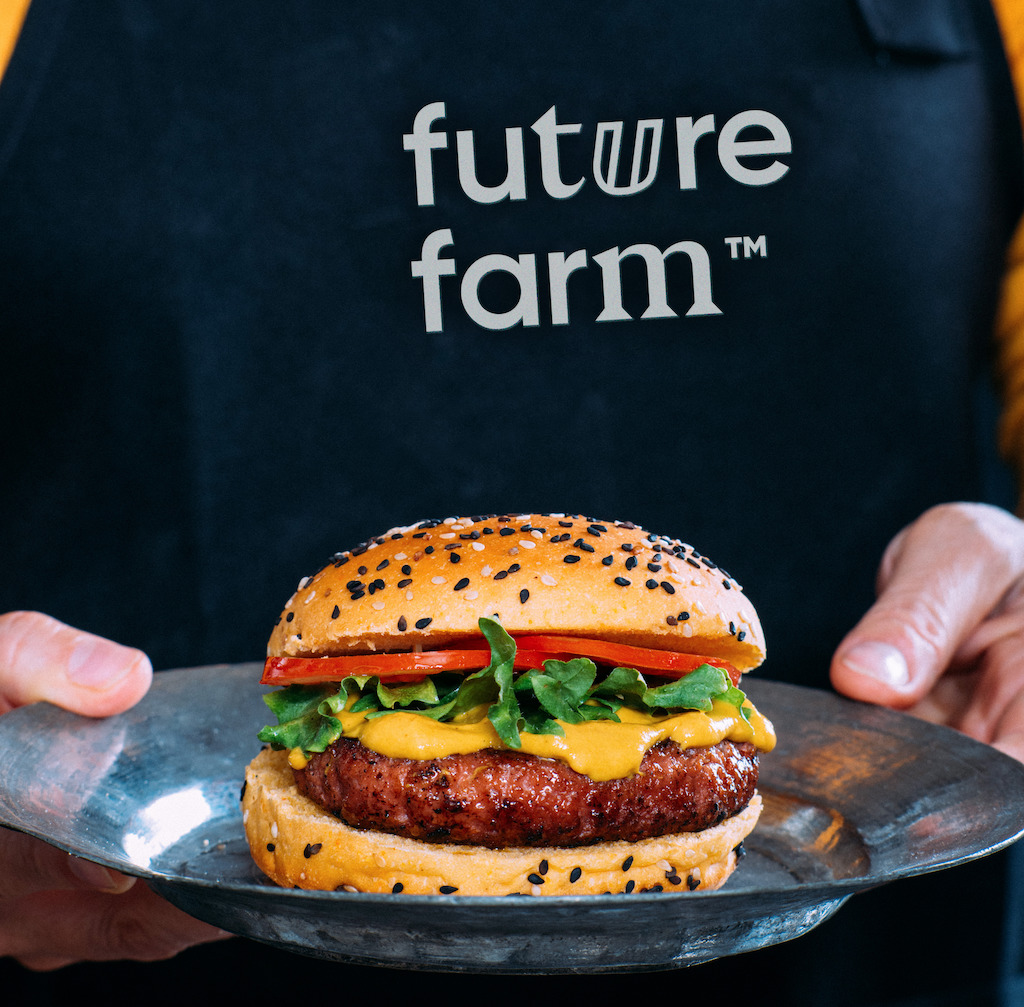 Future Farm burger plated