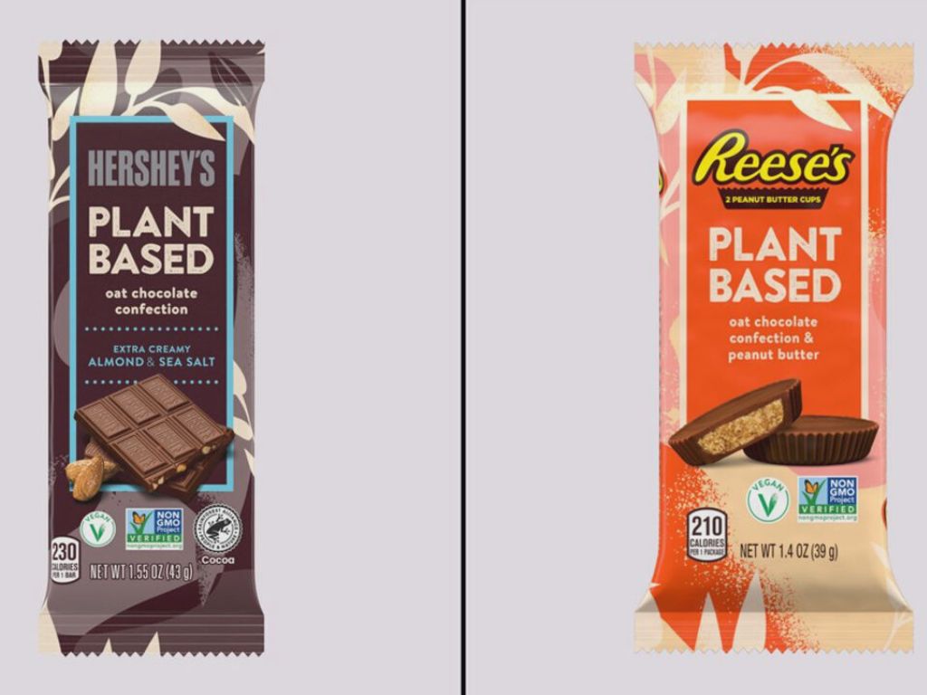Hershey vegan Reese's Peanut Butter Cups + sea salt almond oat milk chocolate