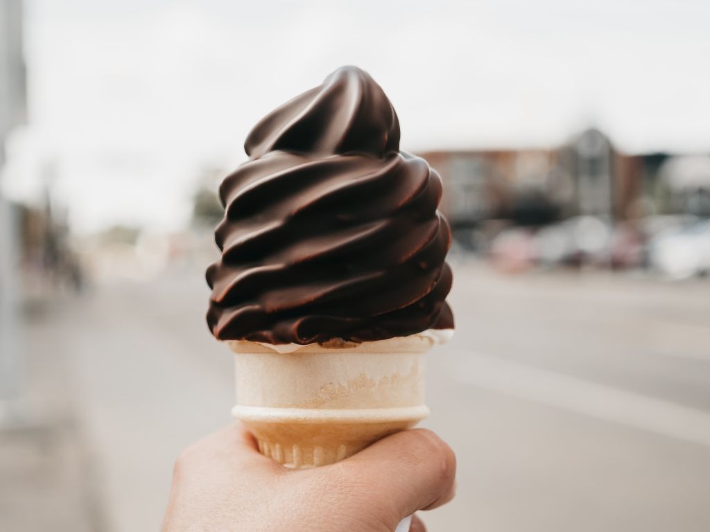 Chocolate ice cream cone