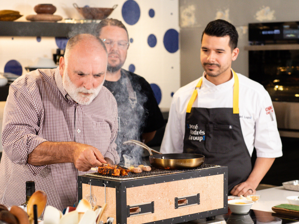 Chef José Andrés cooks Good Meat's chicken