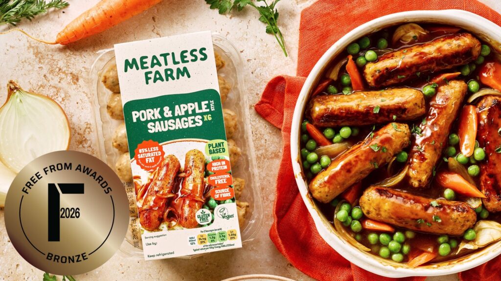 meatless farm pork and apple sausages